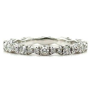 Tacori Platinum Crescent Diamond Eternity Ring size 6.25